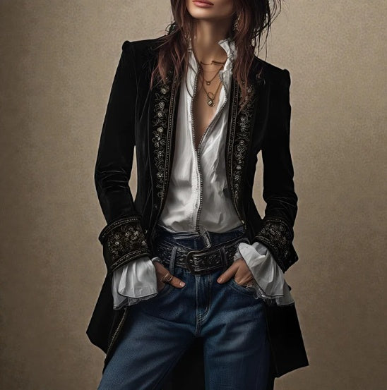 Tania - Chaqueta Elegante Terciopelo